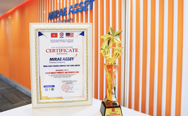 Mirae Asset Finance Company (Vietnam) vinh dự nhận giải thưởng Top 10 Sản Phẩm – Dịch Vụ Chất Lượng Asean 2025