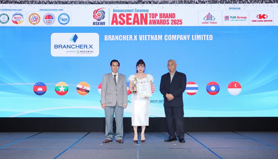 BRANCHER.X đạt danh hiệu “Thương Hiệu Uy Tín Hàng Đầu Asean 2025”