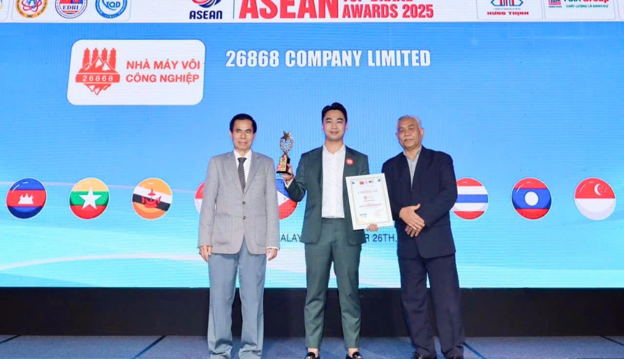 Công ty TNHH 26868 – Vinh dự nhận giải thưởng “Thương hiệu uy tín hàng đầu ASEAN 2025”