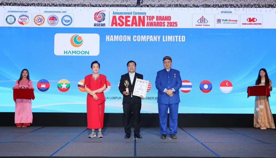 Công Ty TNHH HAMOON vinh dự nhận giải thưởng &quot;Top 10 Thương Hiệu Uy Tín Hàng Đầu ASEAN 2025&quot;