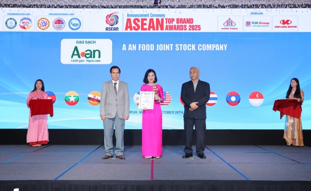 Gạo sạch AAN xuất sắc đạt Top 10 Thương Hiệu Uy Tín Hàng Đầu Asean 2025