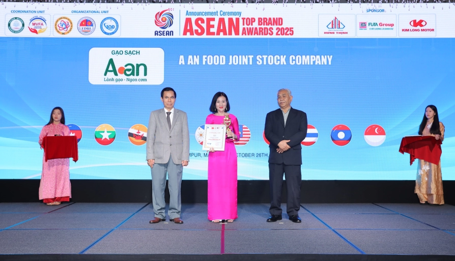 Gạo sạch AAN xuất sắc đạt Top 10 Thương Hiệu Uy Tín Hàng Đầu Asean 2025