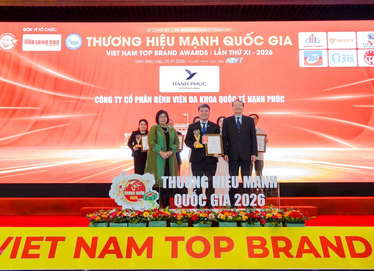 Bệnh viện Đa khoa Quốc tế Hạnh Phúc lọt Top 12 Thương Hiệu Mạnh Quốc Gia 2026