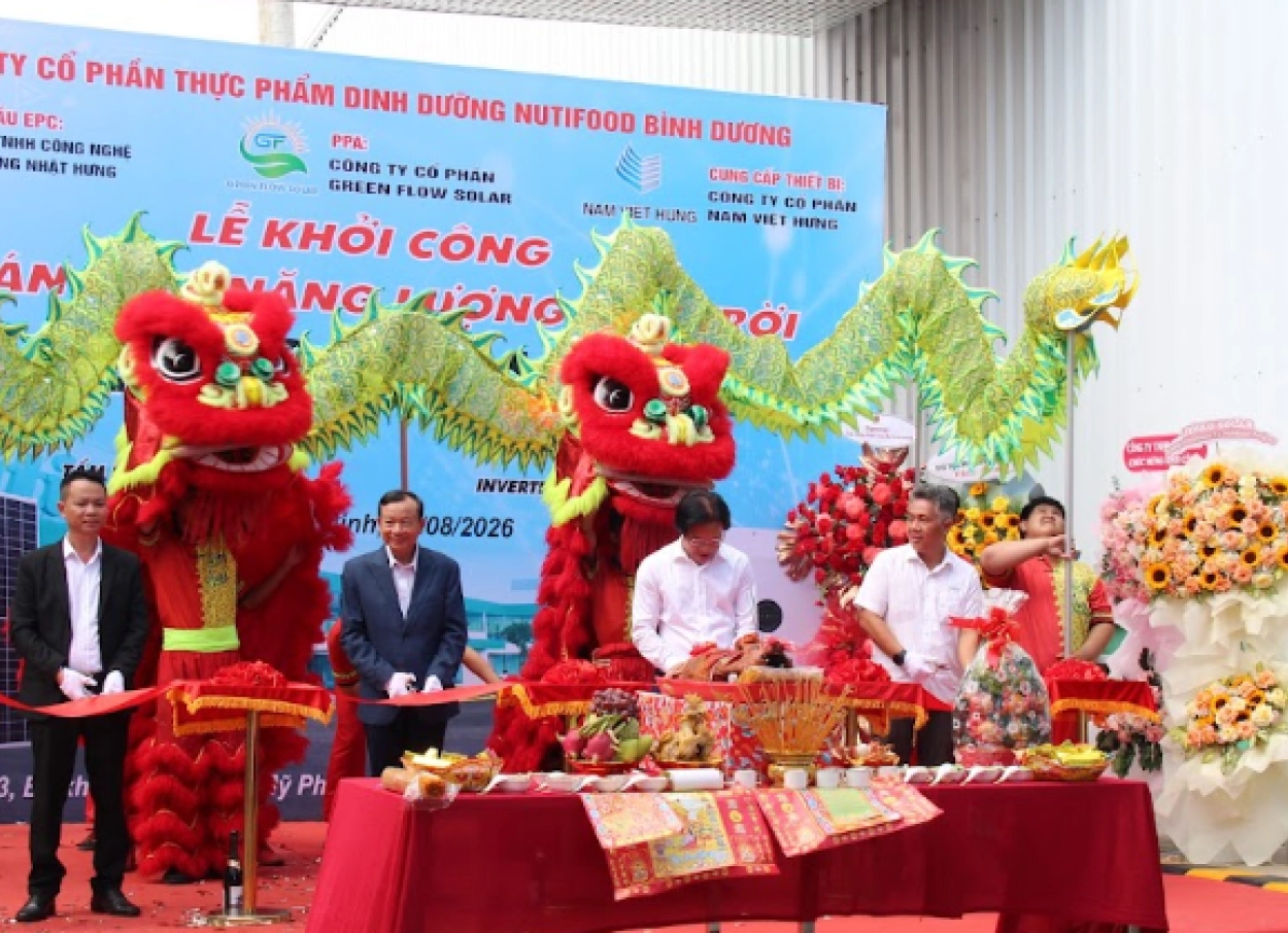 Green Flow Solar khởi công dự án điện mặt trời áp mái 3.780 kWp theo cơ chế PPA tại nhà máy Nutifood Bình Dương