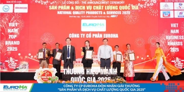 Euroha nhận giải thưởng Sản phẩm &amp; dịch vụ chất lượng Quốc gia 2025