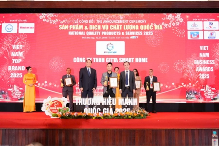 Công ty TNHH Gitta Smart Home đạt danh hiệu Sản Phẩm Dịch Vụ Chất Lượng Quốc Gia 2025
