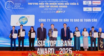 Công ty TNHH sản xuất đầu tư Bao Bì Toàn Cầu vinh dự đạt Top 10 Thương hiệu Tín nhiệm Hàng đầu Châu Á 2025