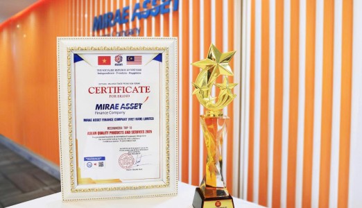 MIRAE ASSET FINANCE COMPANY (VIETNAM) VINH DỰ NHẬN GIẢI THƯỞNG TOP 10 SẢN PHẨM – DỊCH VỤ CHẤT LƯỢNG ASEAN 2025