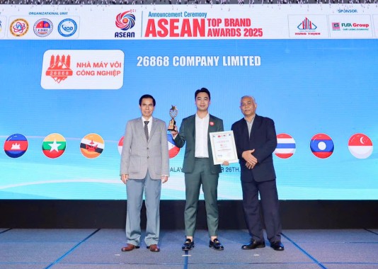 Công ty TNHH 26868 – Vinh dự nhận giải thưởng “Thương hiệu uy tín hàng đầu ASEAN 2025”