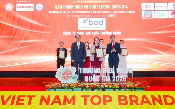 Thương Hiệu Zzbed đạt danh hiệu “Sản phẩm dịch vụ chất lượng xanh Quốc Gia 2026” Khẳng định uy tín thương hiệu giấc ngủ cho gia đình Việt