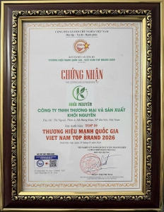 Công Ty TNHH Thương Mại Và Sản Xuất Khôi Nguyên Đón Nhận Danh Hiệu Top 10 Thương Hiệu Mạnh Quốc Gia 2026