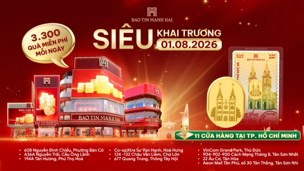 Bảo Tín Mạnh Hải tăng tốc tại TP. HCM, mở rộng chuỗi bán lẻ vàng 24K trên toàn quốc