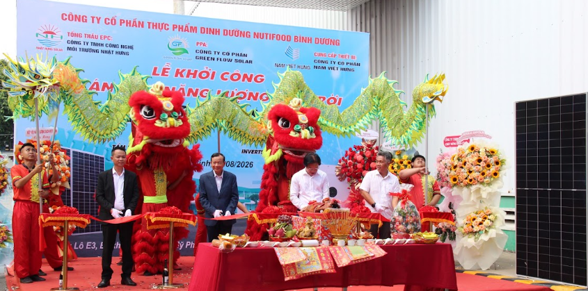 Green Flow Solar khởi công dự án điện mặt trời áp mái 3.780 kWp theo cơ chế PPA tại nhà máy Nutifood Bình Dương